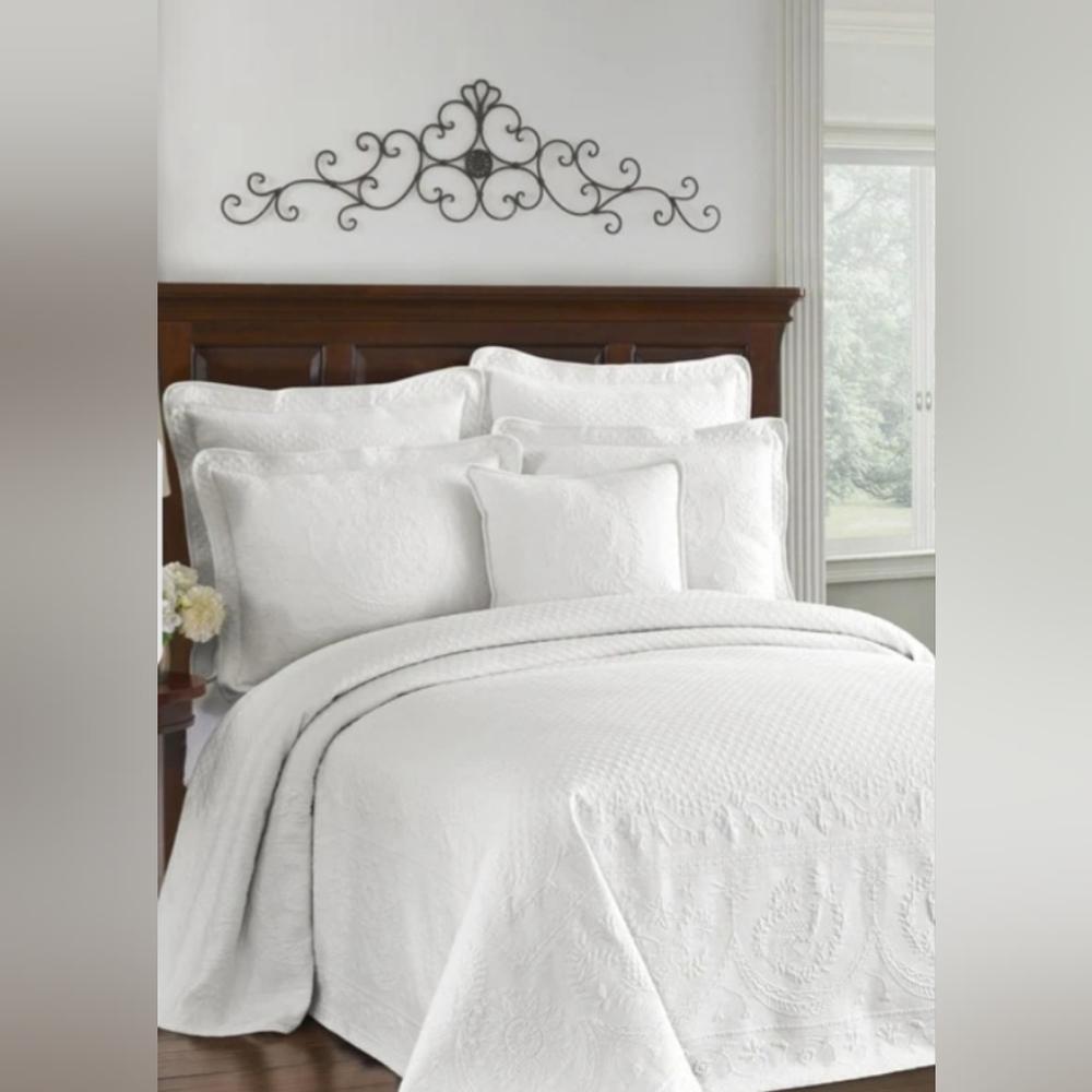 NWT Historic Charleston Collection King Charles Euro Sham White 100% Cotton - Picture 7 of 8